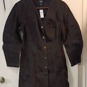 GAP Dark Charcoal Button-Up Dress
